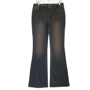 Fashion Nova Y2K Womens Jeans L/13 Mid Rise Flare Leg Tinted Stretch Y2K Grunge